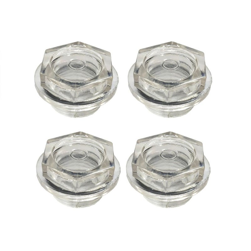 LDEXIN 4pcs Air Compressor Oil Level Glass Fittings Clear Plastic Liquid Sight Glass Window,25.4mm/1" Male Threaded Dia